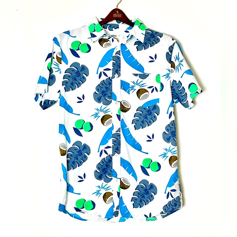 Urban Pipeline The Awesomely Soft Ultimate Shirt Tropical Print Button Up Medium